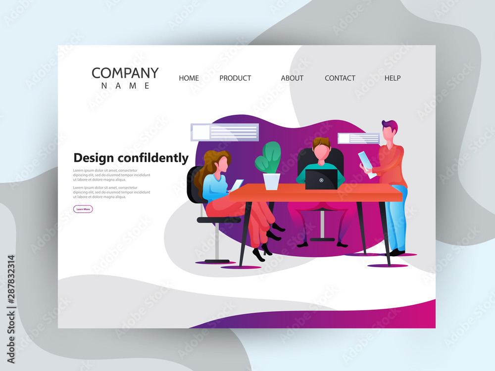web page design templates for business, finance and marketing. Modern vector illustration concepts for website