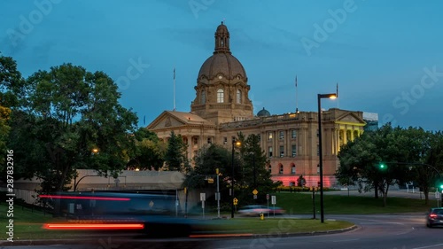 Day to night Hyperlapse of the Legislature Building in Edmonton, Alberta.