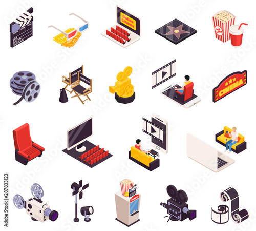 Isometric Cinema Icon Set