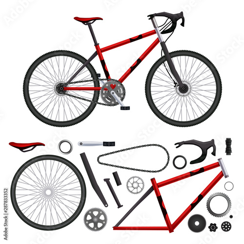 Realistic Bicycle Parts Set
