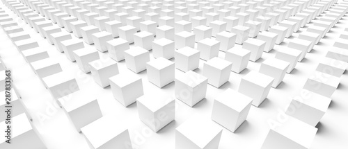 abstract background with cubes in a wide angle perspective view. 3d illustrator  wallpaper