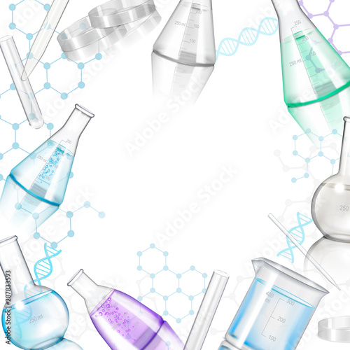 Laboratory Glassware Realistic Frame