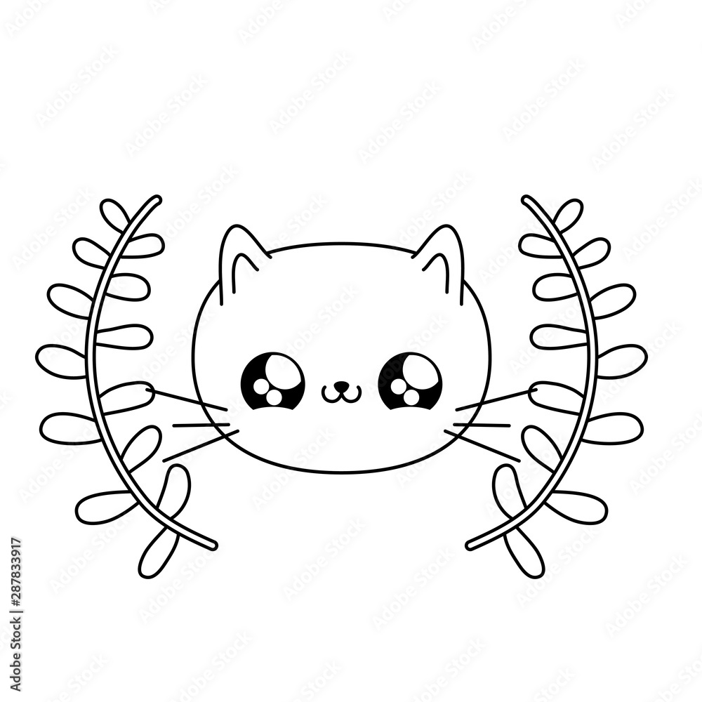 Fototapeta premium head of cute cat baby animal kawaii