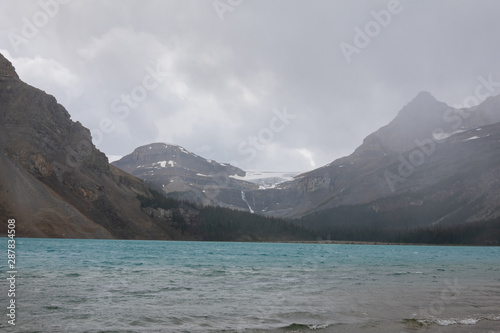 Rainy view of the Bow Lake