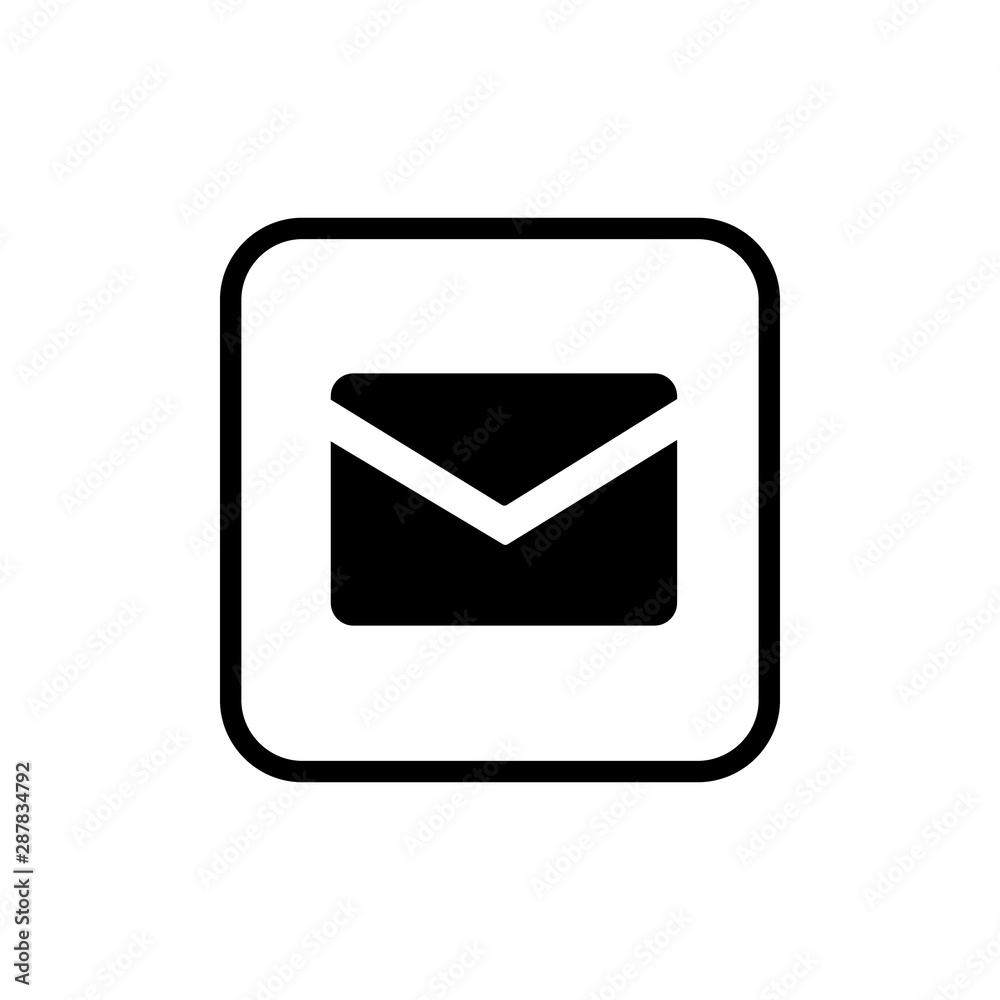 Mail black button icon isolated Mail black button icon isolated