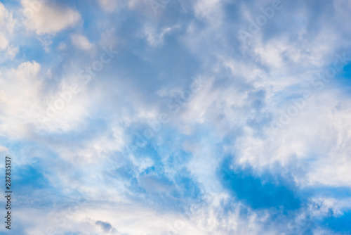 Beautiful Blue Sky with white Clouds natural backgrounds
