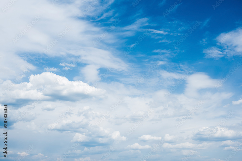 Beautiful Blue Sky with Dramatic Clouds. A Nature Spectacles backgrounds.