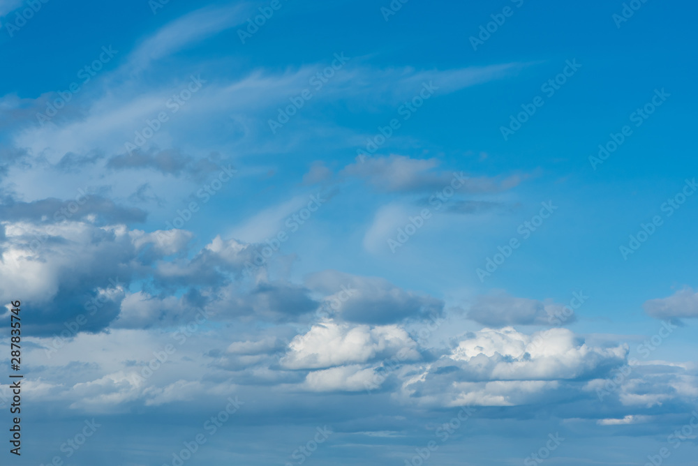 Beautiful Blue Sky with white Clouds. A Nature backgrounds.