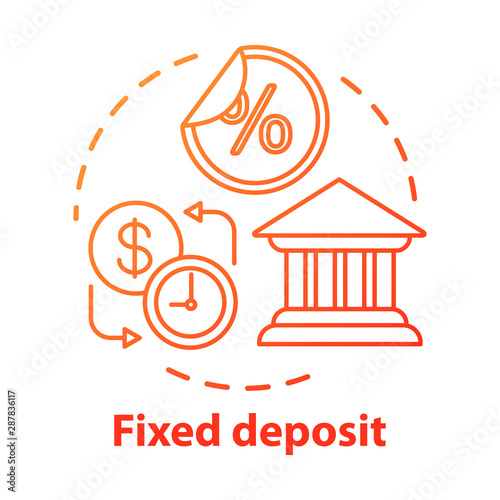 Savings concept icon. Fixed deposit idea thin line illustration. Creating investment account. Getting bigger profits, interest until maturity date. Vector isolated outline drawing