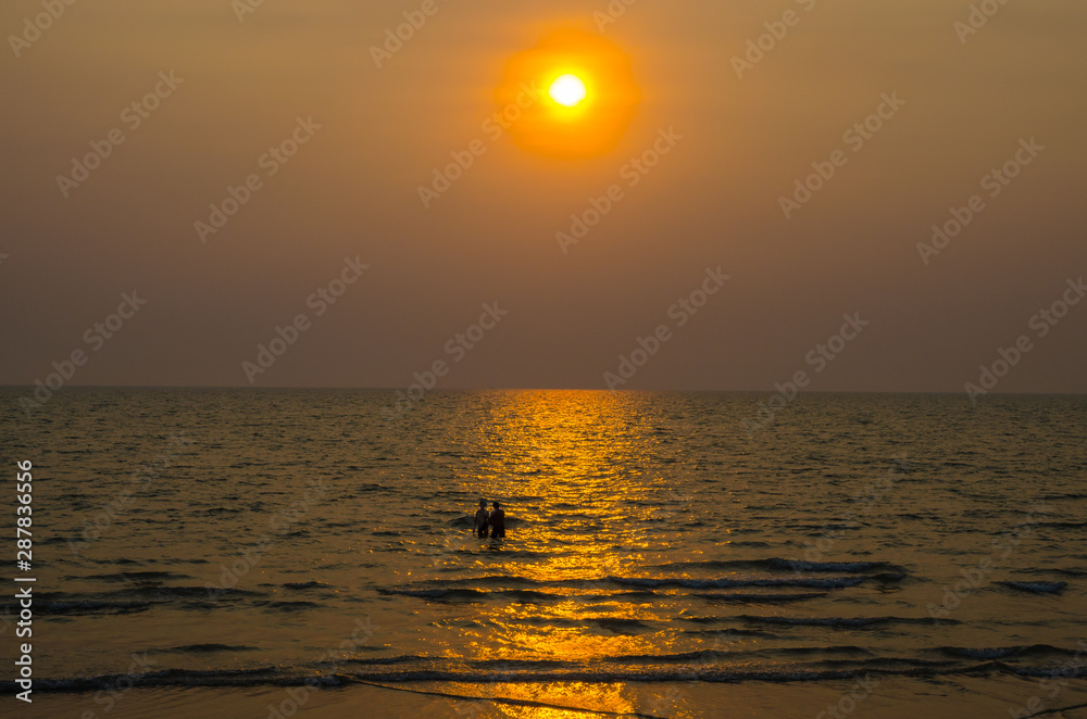 Beautiful  Pattaya beach at sunset, Thailand