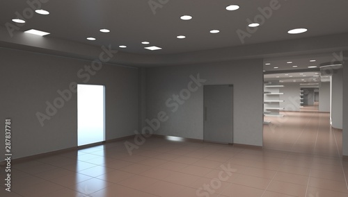 empty room  interior visualization  3D illustration