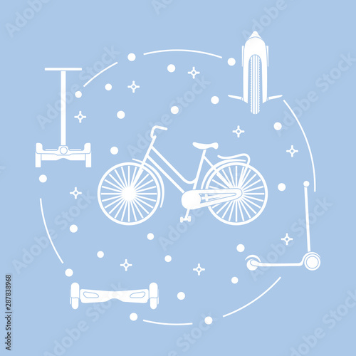 Bike, segway, mono-wheel, scooter, gyroscooter.