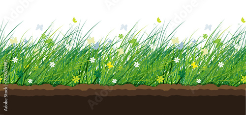 Green meadow, seamless pattern for your design