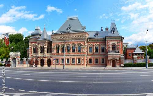 The house of merchant Nikolai Igumnov was built in 1895 by architect Nikolai Pozdeev. Made in pseudo-Russian style. Russia, Moscow, June 2019.