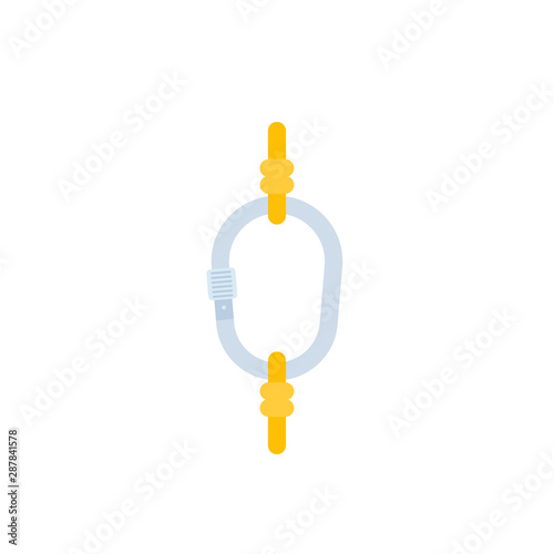 carabiner and rope vector icon