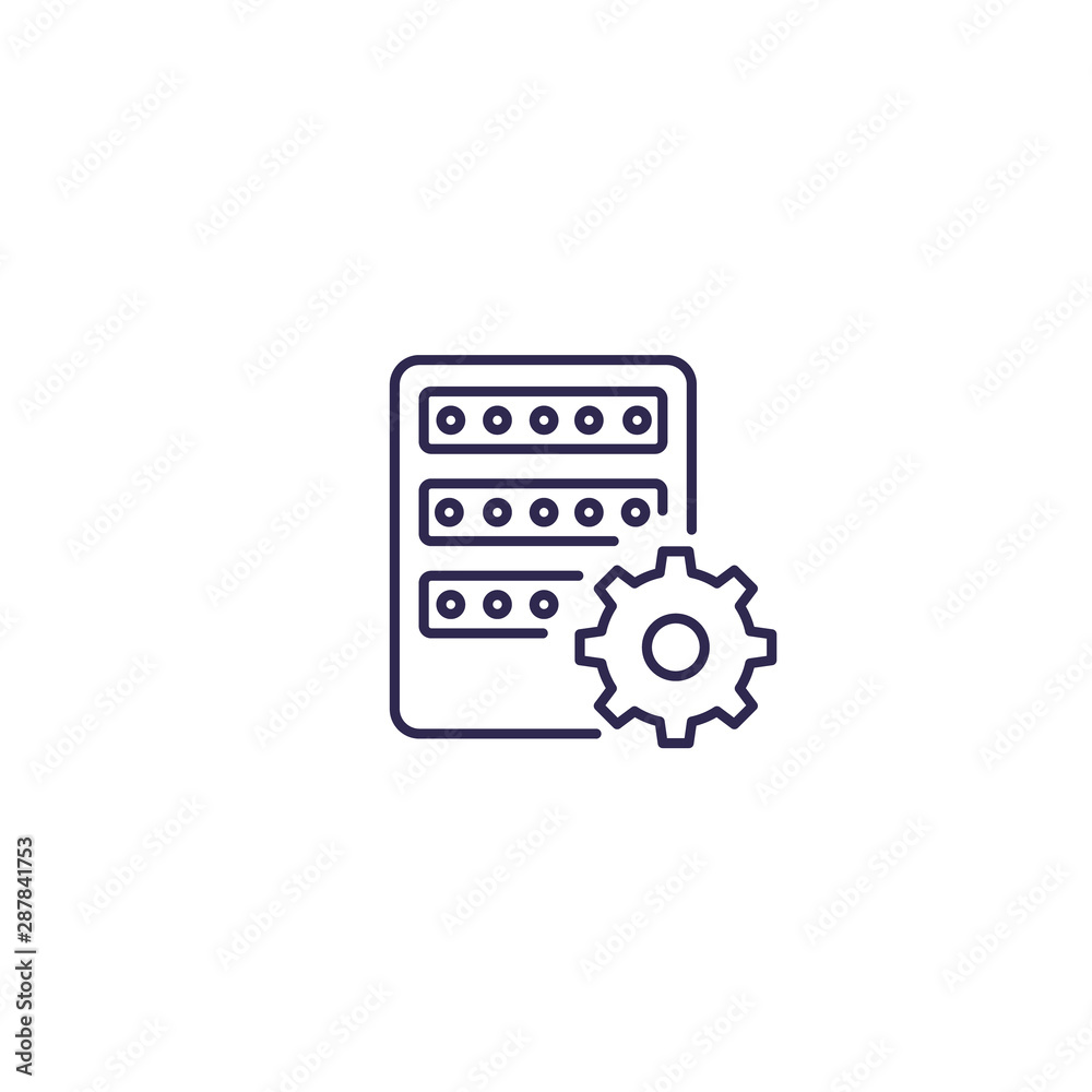 mainframe, server settings, line icon mainframe, server settings, line icon