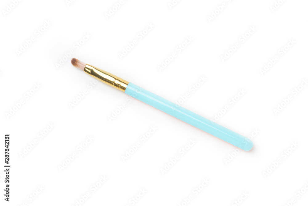makeup tool brush , false eye lashes on white background makeup tool brush , false eye lashes on white background