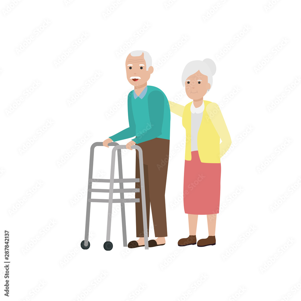 Grandmother and grandfather cartoon vector design Grandmother and grandfather cartoon vector design