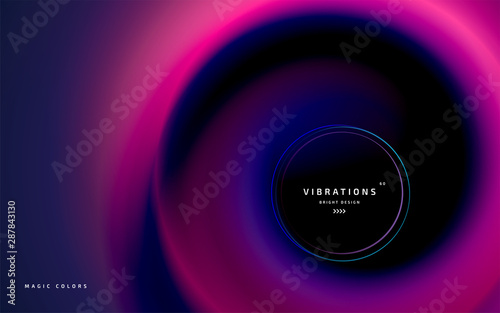 Liquid abstract background with colorful smooth flow of colors. Beautiful blurred backdrop with fluid gradient. Twisted design with gradual blend between shades. Vector template of cover, presentation