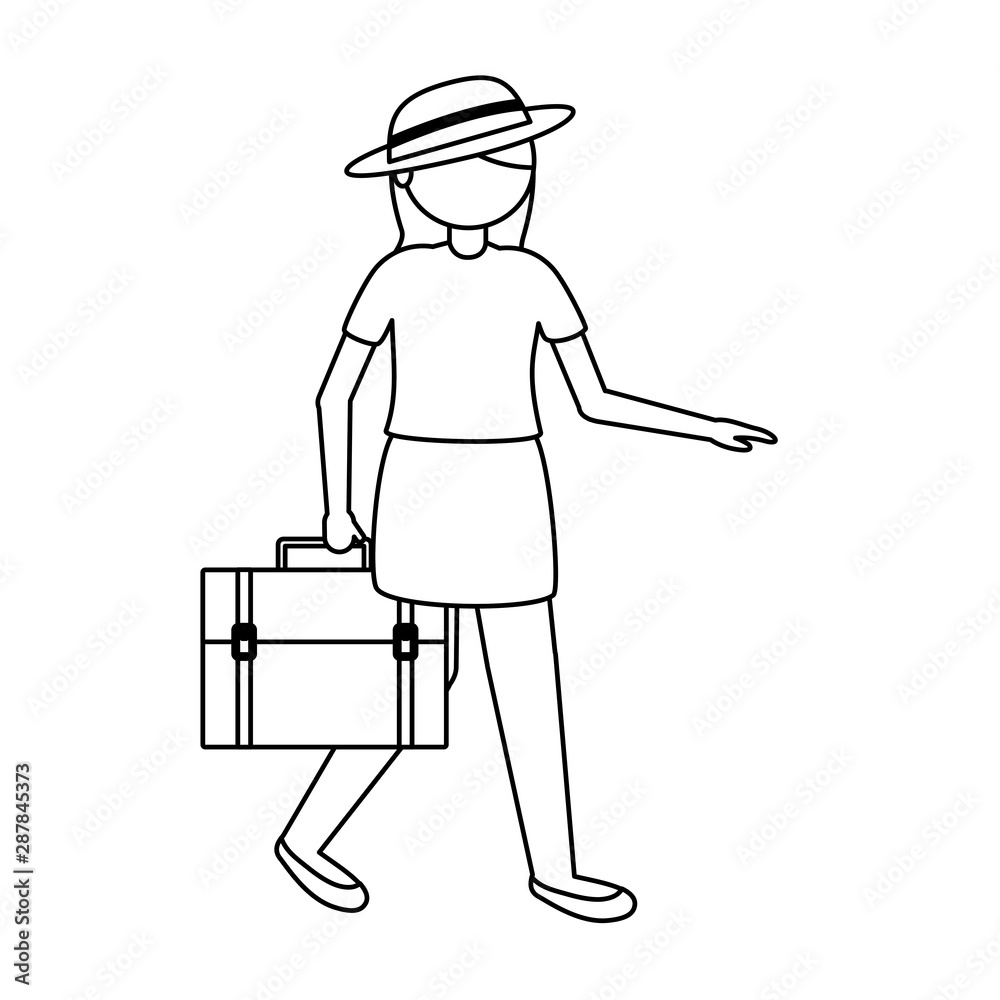 Isolated traveler woman vector design Isolated traveler woman vector design