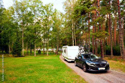 Camping Urlaub mit Wohnwagen in Schweden  photo