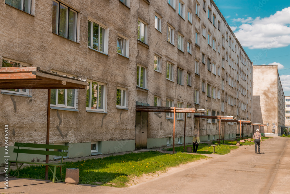 an example of soviet built housing or apartment blocks