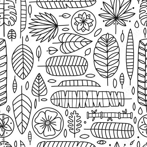 Tropical leaves background. Seamless pattern for your design