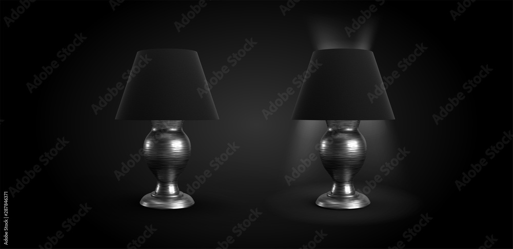 Bedside Lamp Antique Style Design 3D Render