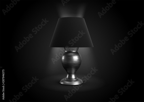 Bedside Lamp Antique Style Design 3D Render