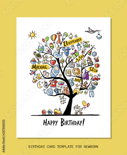 Newborn greeting card for your design