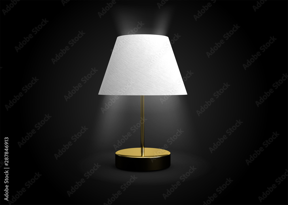 Bedside Lamp Antique Style Design 3D Render Bedside Lamp Antique Style Design 3D Render