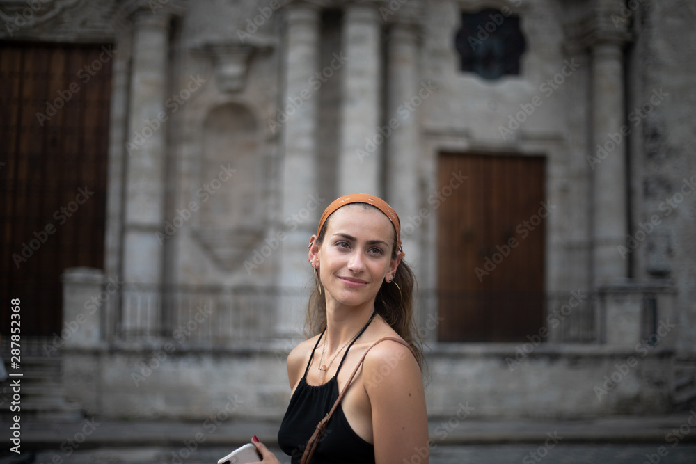 Girl Enjoying Trip to Havana, Cuba