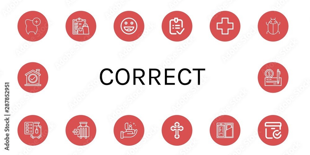 Set of correct icons such as Check, Ok, Done, Cross, Tick, Check out, Check in, Proposal, Checked box , correct Set of correct icons such as Check, Ok, Done, Cross, Tick, Check out, Check in, Proposal, Checked box , correct