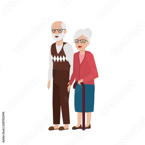 Grandmother and grandfather cartoon vector design