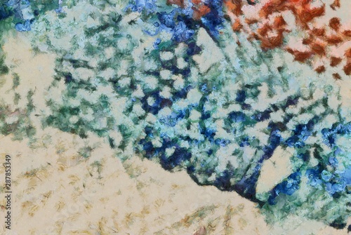 High quality detailed close up texture. Macro background in oil. Dry strokes of brush. Amazing beauty backdrop. Perfect pattern in vintage painting style.