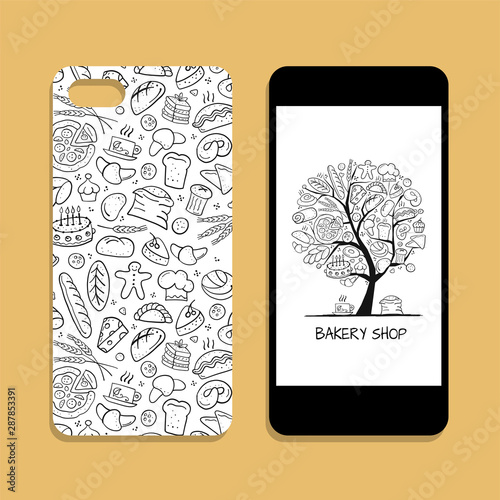 Mobile phone cover design, bakery tree