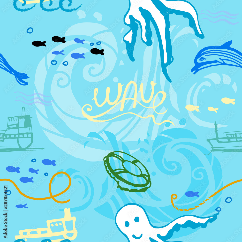 Obraz premium background for children on a marine theme