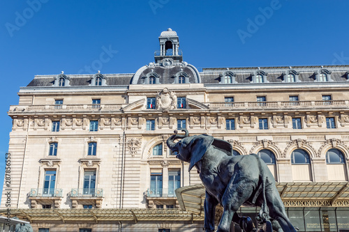 France, Paris: Elephant statue outside museum d'Orsay in Paris, France - By Emmanuel Fremiet (1824-1910) photo