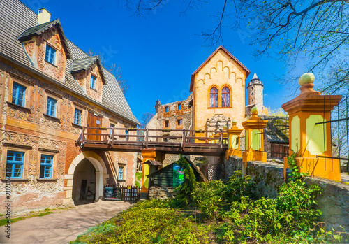 Courtyard of Grodno Castle in Lower Silesia
