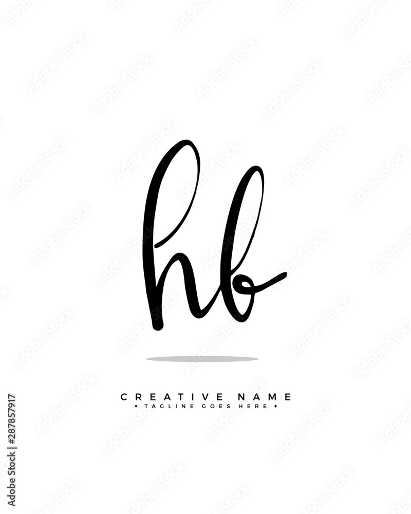 Obraz premium H B HB initial logo signature vector. Handwriting concept logo.