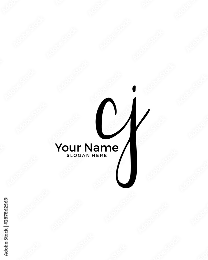 C J CJ initial logo signature vector. Handwriting concept logo C J CJ initial logo signature vector. Handwriting concept logo