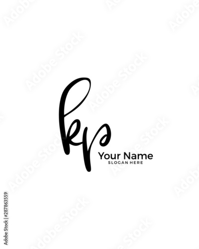 K P KP initial logo signature vector. Handwriting concept logo © FAAZT_Creative