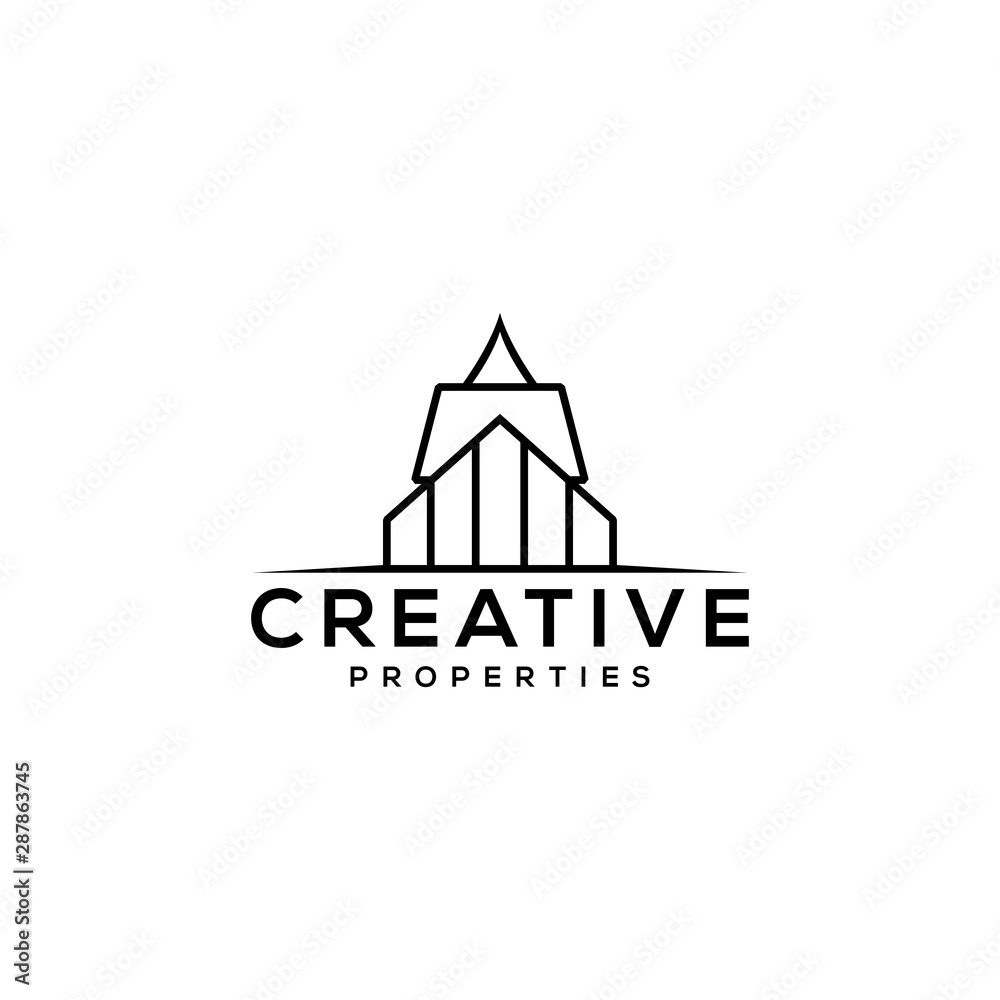 creative properties logo design vector