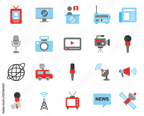 bundle of news broadcasting icons