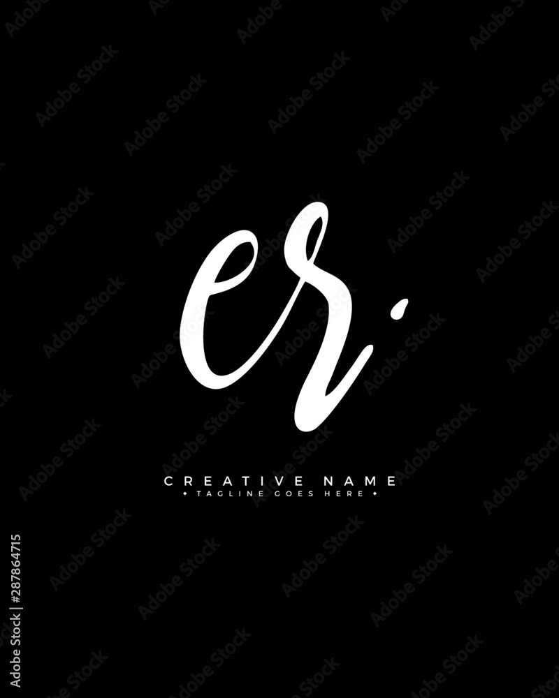 E R ER initial logo signature vector. Handwriting concept logo. E R ER initial logo signature vector. Handwriting concept logo.