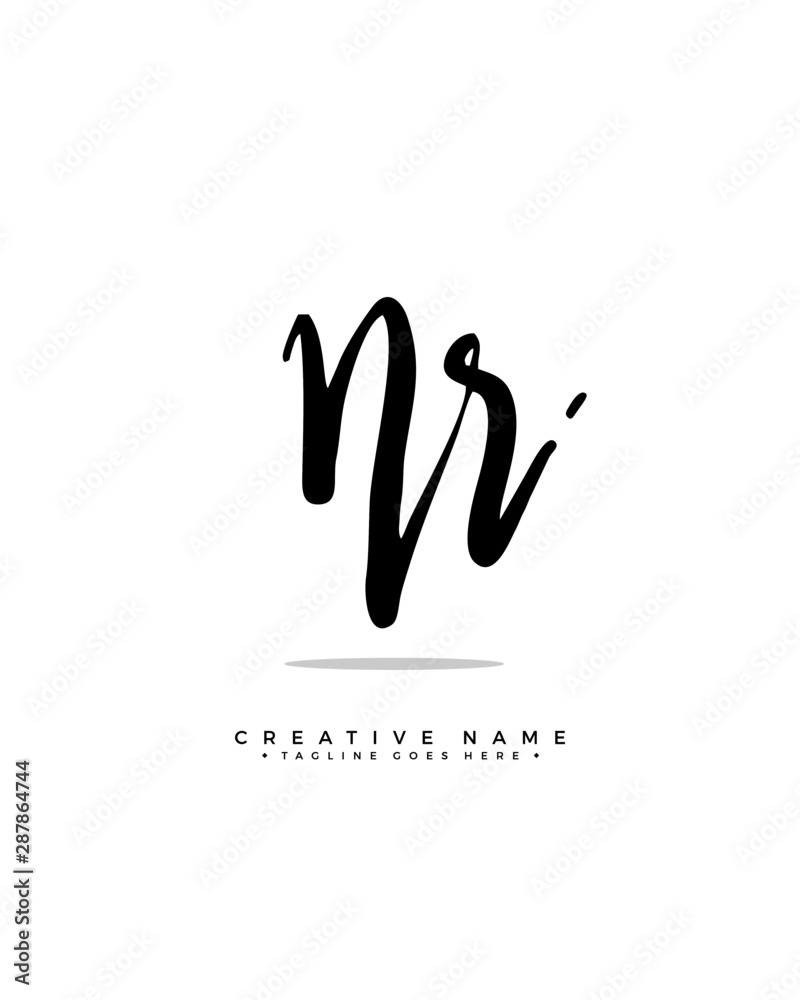 N R NR initial logo signature vector. Handwriting concept logo. N R NR initial logo signature vector. Handwriting concept logo.