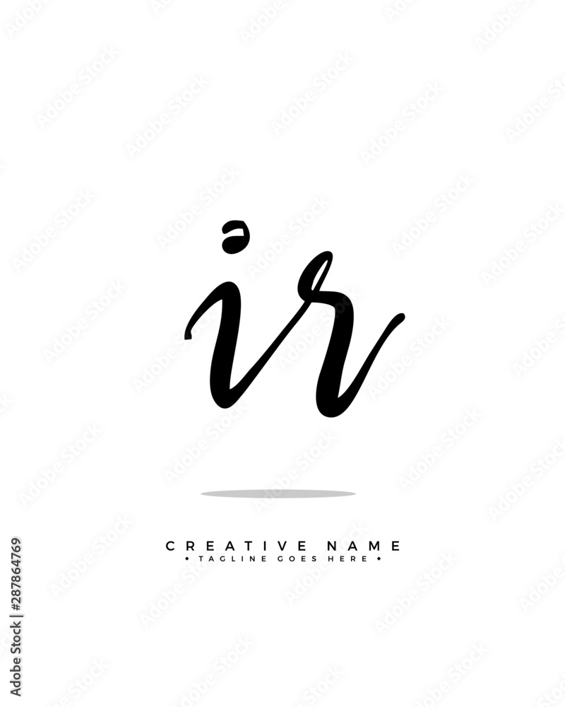 I R IR initial logo signature vector. Handwriting concept logo. I R IR initial logo signature vector. Handwriting concept logo.