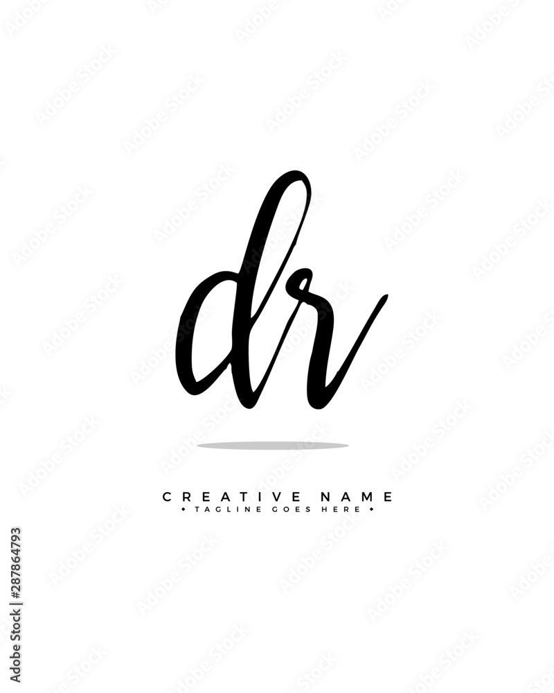 D R DR initial logo signature vector. Handwriting concept logo. D R DR initial logo signature vector. Handwriting concept logo.