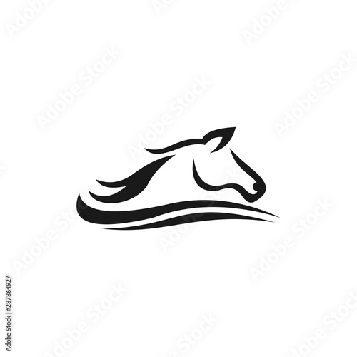 simple masculine modern horse power head vector logo design