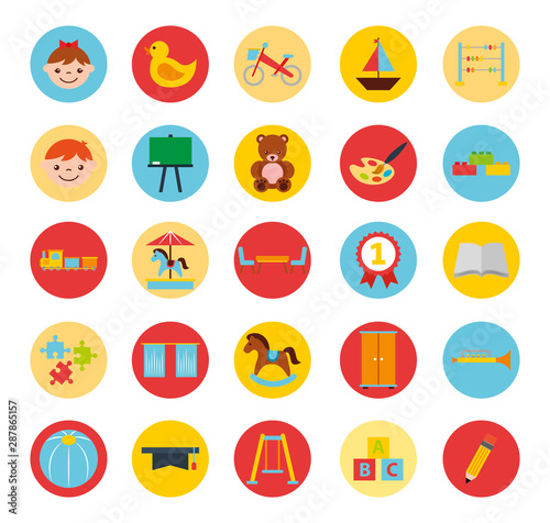 bundle of childhood set icons